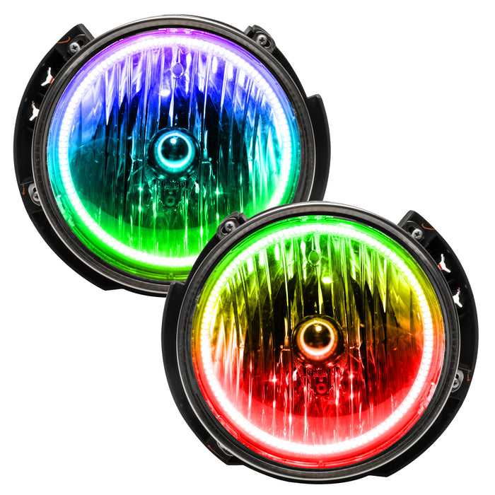 ORACLE 2007-2016 Jeep Wrangler JK Pre-Assembled Halo Headlights - ColorSHIFT - with No Controller