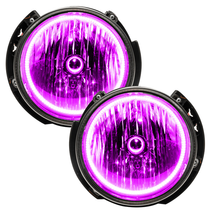 ORACLE 2007-2016 Jeep Wrangler JK Pre-Assembled Halo Headlights - ColorSHIFT - with Simple Controller