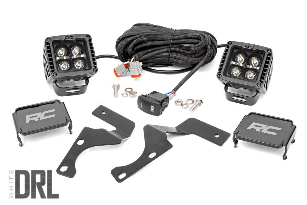 LED Light Kit - Ditch Mount - 2 inch Black Pair - White DRL - Toyota 4Runner (10-24)