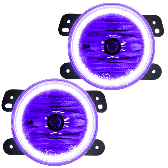 ORACLE 2007-2009 Jeep Wrangler JK Pre-Assembled LED Halo Fog Lights - UV/Purple