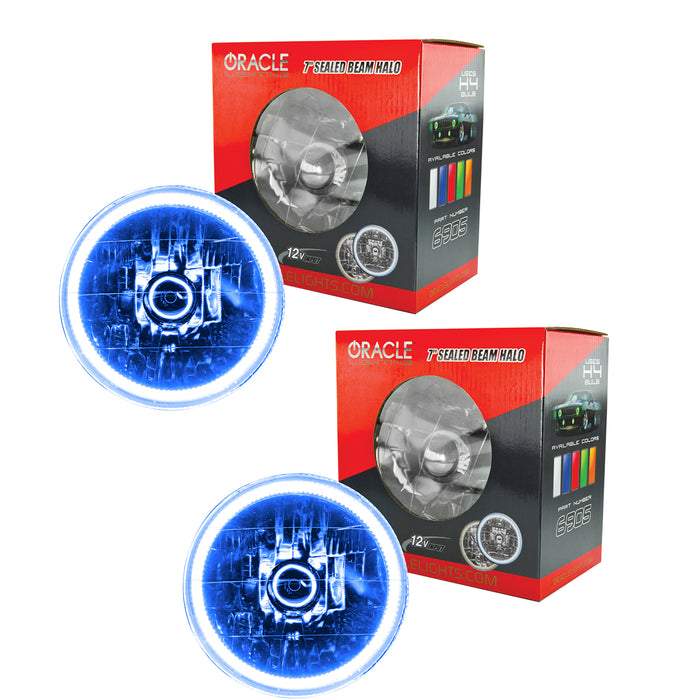 ORACLE 1997-2006 Jeep Wrangler TJ Pre-Assembled LED Halo Headlights - Blue