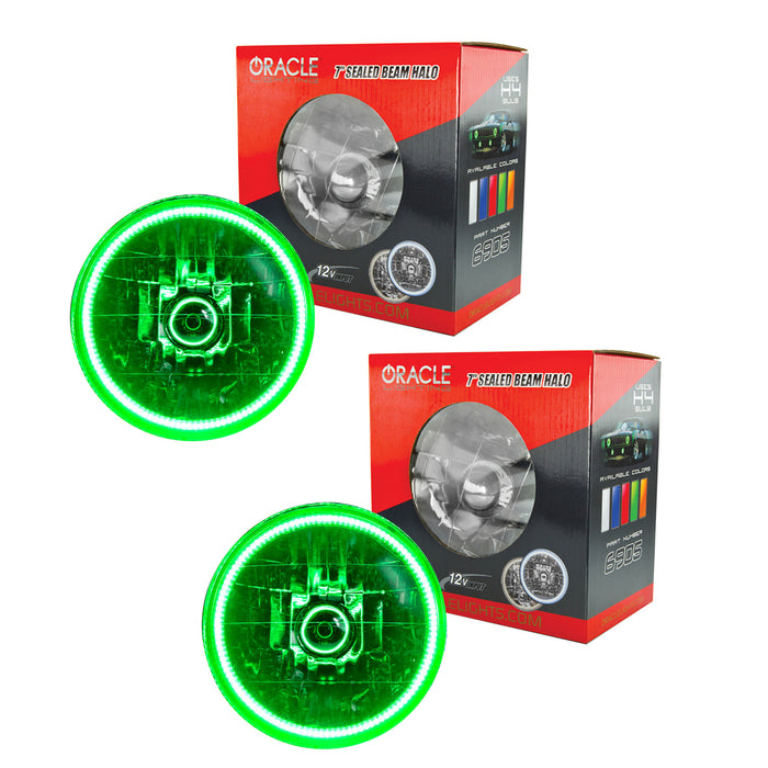 ORACLE 1997-2006 Jeep Wrangler TJ Pre-Assembled LED Halo Headlights - Green