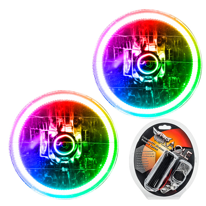 ORACLE 1997-2006 Jeep Wrangler TJ Pre-Assembled Halo Headlights - ColorSHIFT - with RF Controller