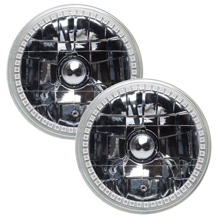 ORACLE 1997-2006 Jeep Wrangler TJ Pre-Assembled Halo Headlights - ColorSHIFT - with RF Controller
