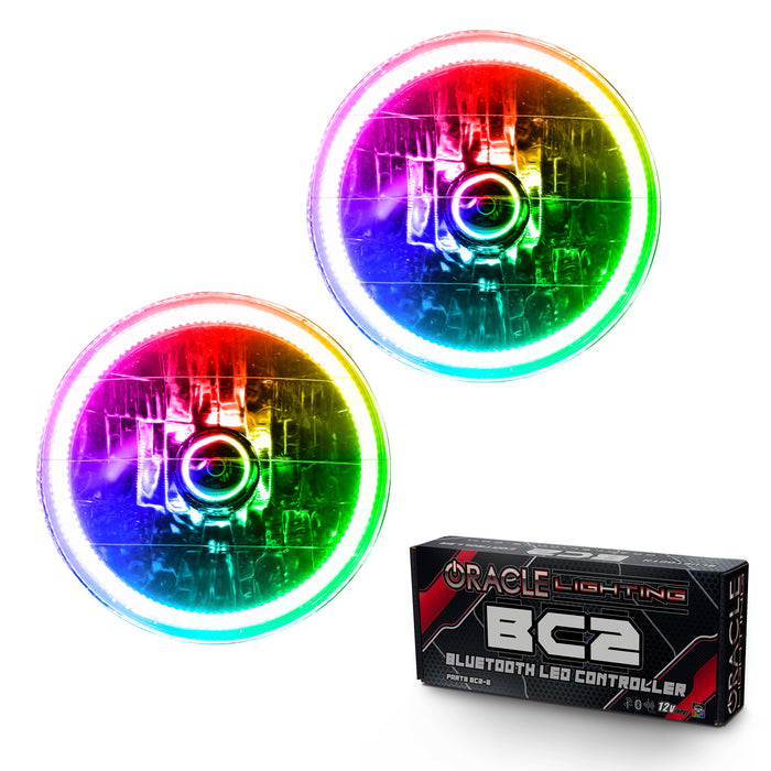 ORACLE 1997-2006 Jeep Wrangler TJ Pre-Assembled Halo Headlights - ColorSHIFT - with BC2 Controller