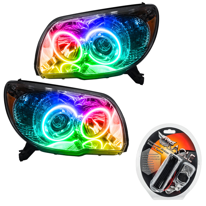 ORACLE 2006-2009 Toyota 4Runner Sport Pre-Assembled Halo Headlights - ColorSHIFT - with RF Controller
