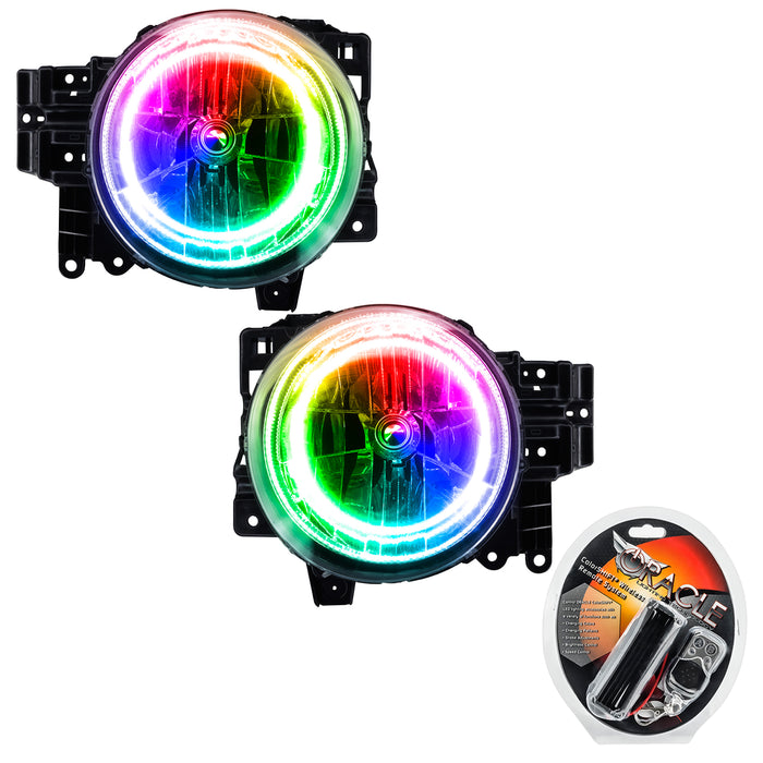 ORACLE 2007-2014 Toyota FJ Cruiser Pre-Assembled Halo Headlights - ColorSHIFT - with RF Controller