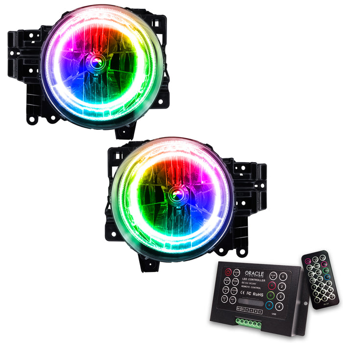 ORACLE 2007-2014 Toyota FJ Cruiser Pre-Assembled Halo Headlights - ColorSHIFT - with 2.0 Controller