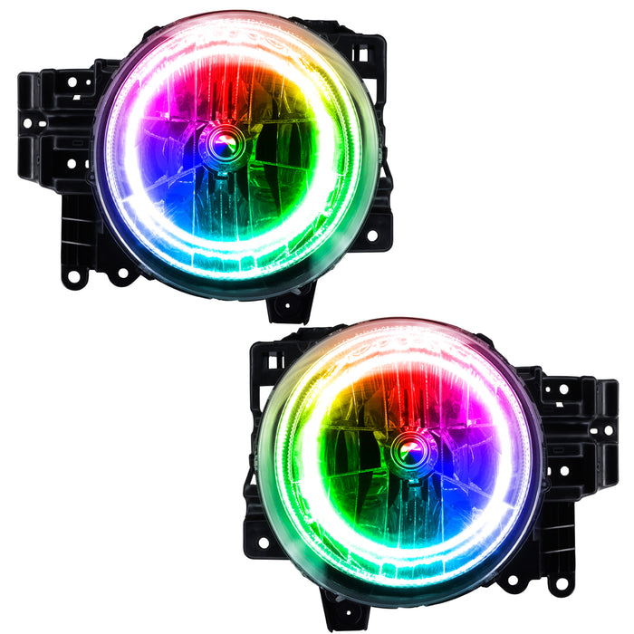 ORACLE 2007-2014 Toyota FJ Cruiser Pre-Assembled Halo Headlights - ColorSHIFT - with No Controller