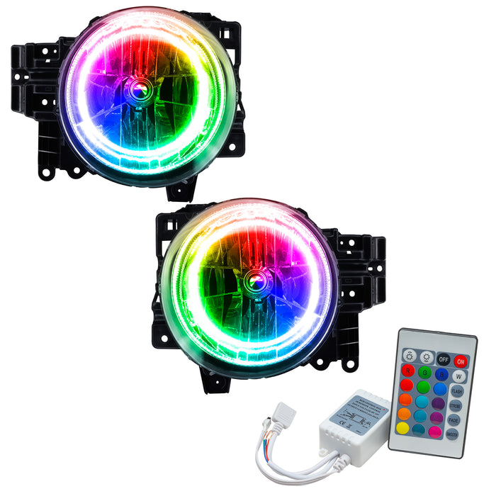 ORACLE 2007-2014 Toyota FJ Cruiser Pre-Assembled Halo Headlights - ColorSHIFT - with Simple Controller