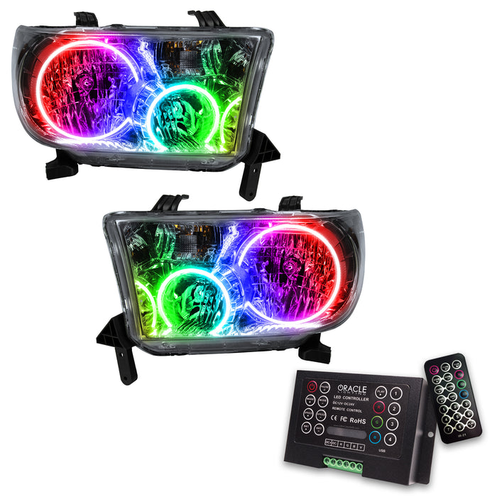 ORACLE 2007-2013 Toyota Tundra Pre-Assembled Halo Headlights - ColorSHIFT - with 2.0 Controller