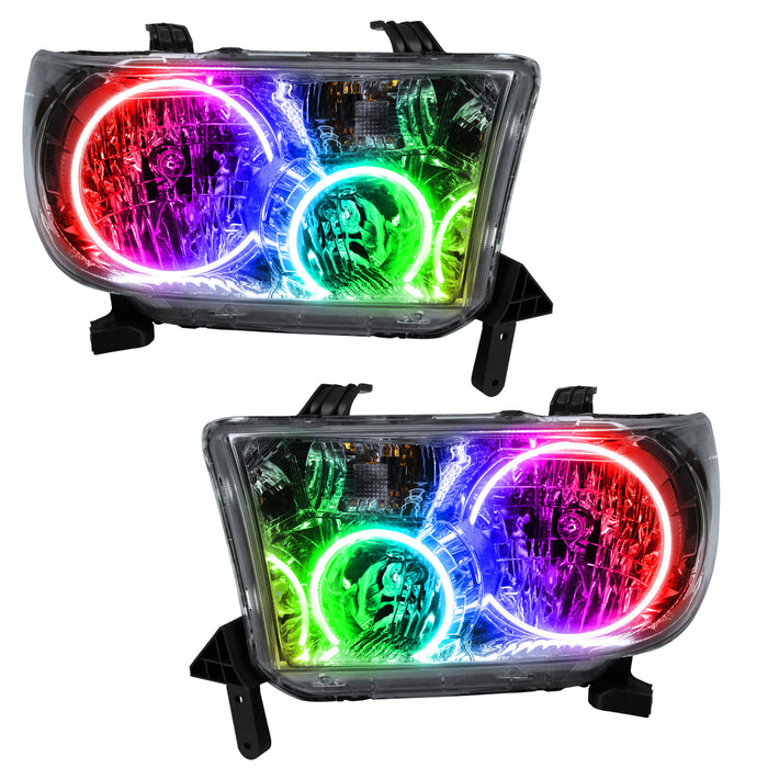 ORACLE 2007-2013 Toyota Tundra Pre-Assembled Halo Headlights - ColorSHIFT - with No Controller