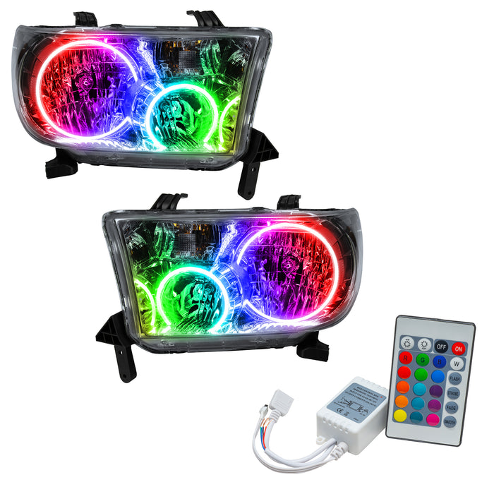 ORACLE 2007-2013 Toyota Tundra Pre-Assembled Halo Headlights - ColorSHIFT - with Simple Controller