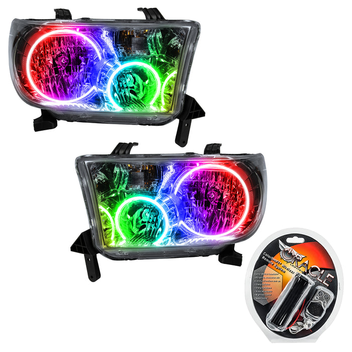 ORACLE 2008-2016 Toyota Sequoia Pre-Assembled Halo Headlights - ColorSHIFT - with RF Controller