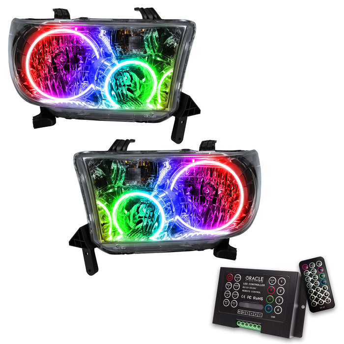 ORACLE 2008-2016 Toyota Sequoia Pre-Assembled Halo Headlights - ColorSHIFT - with 2.0 Controller