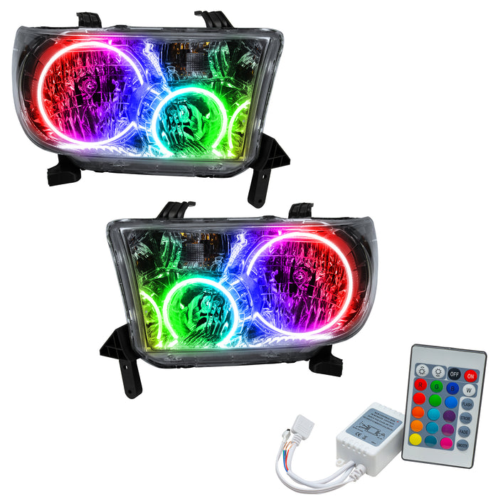 ORACLE 2008-2016 Toyota Sequoia Pre-Assembled Halo Headlights - ColorSHIFT - with Simple Controller