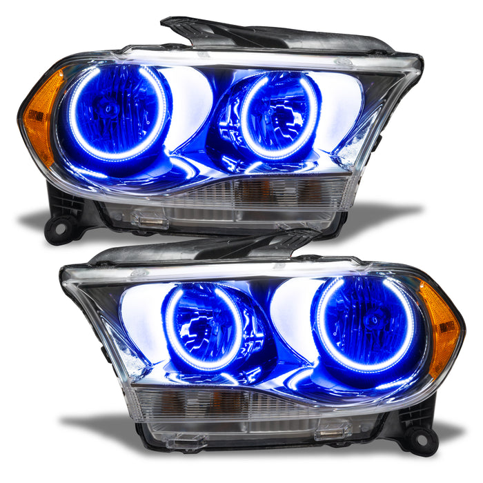 ORACLE 2011-2013 Dodge Durango Non-HID Pre-Assembled Halo Headlights - (Chrome) - Blue