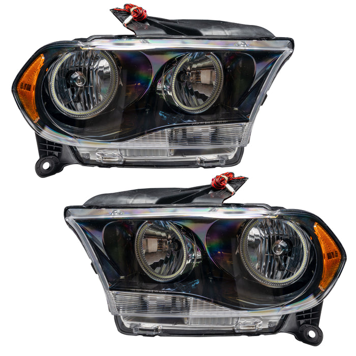 ORACLE 2011-2013 Dodge Durango Non-HID Pre-Assembled Halo Headlights - (Black) - Blue