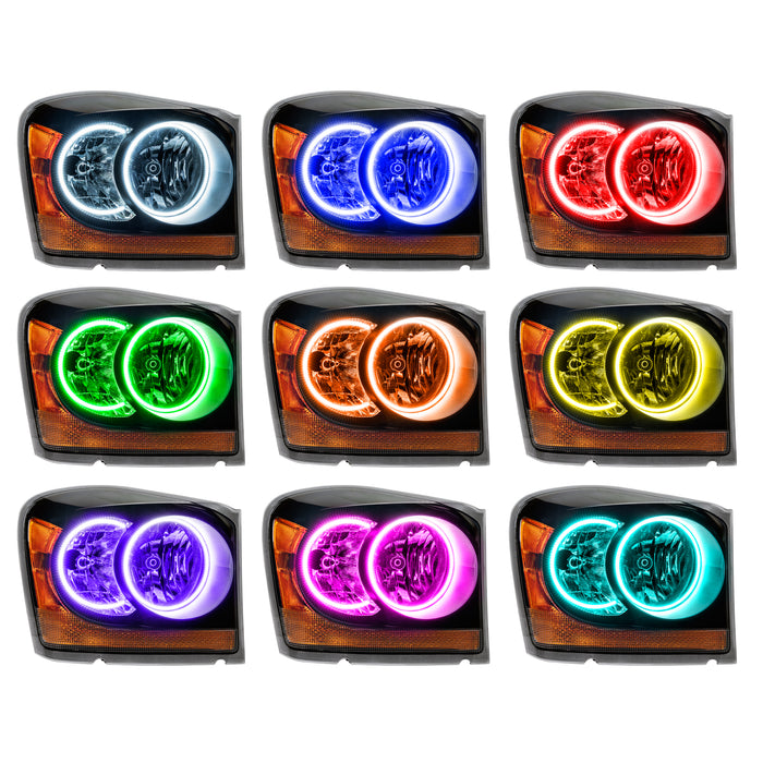 ORACLE 2004-2006 Dodge Durango Pre-Assembled Halo Headlights - (Black) - ColorSHIFT - with RF Controller