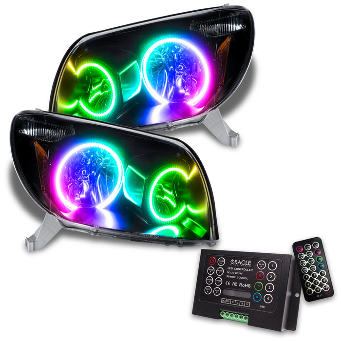 ORACLE 2003-2005 Toyota 4Runner Pre-Assembled Halo Headlights - (Black) - ColorSHIFT - with 2.0 Controller