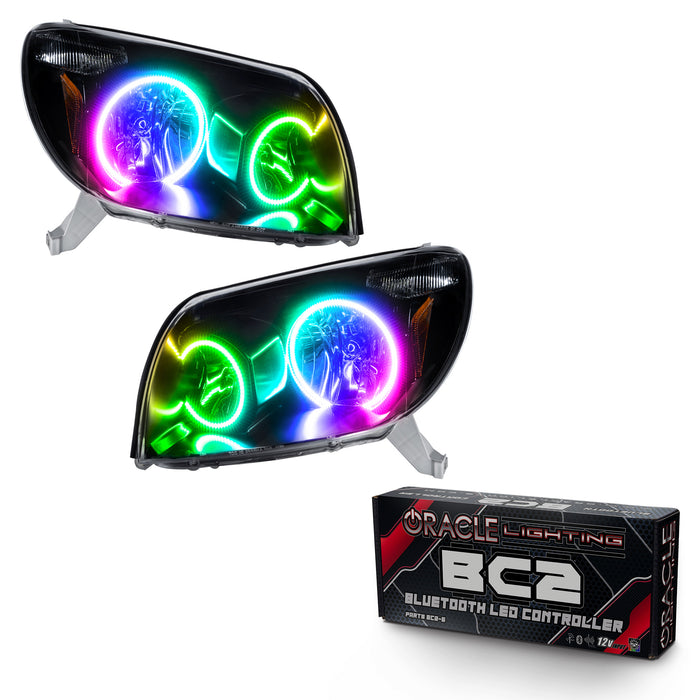ORACLE 2003-2005 Toyota 4Runner Pre-Assembled Halo Headlights - (Black) - ColorSHIFT - with BC2 Controller