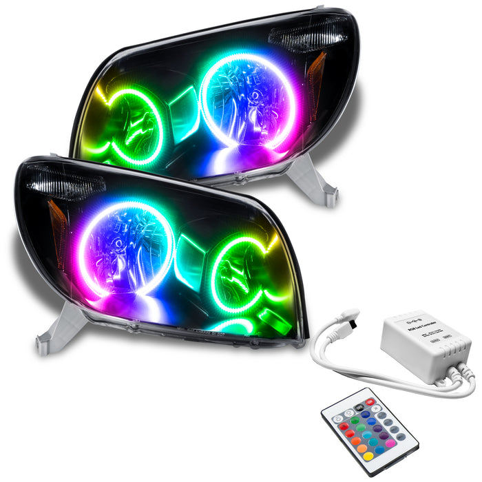 ORACLE 2003-2005 Toyota 4Runner Pre-Assembled Halo Headlights - (Black) - ColorSHIFT - with Simple Controller