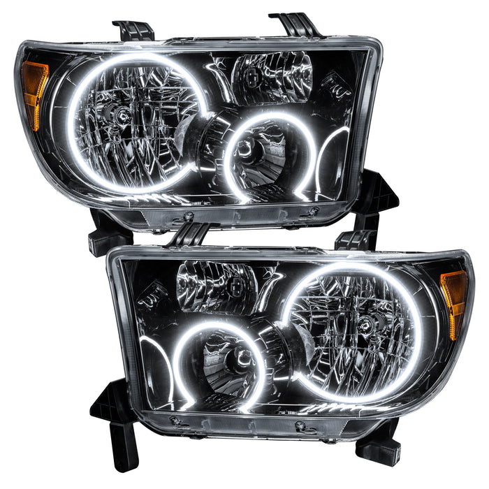 ORACLE 2007-2013 Toyota Tundra Pre-Assembled Headlights - (Black) - ColorSHIFT - with RF Controller