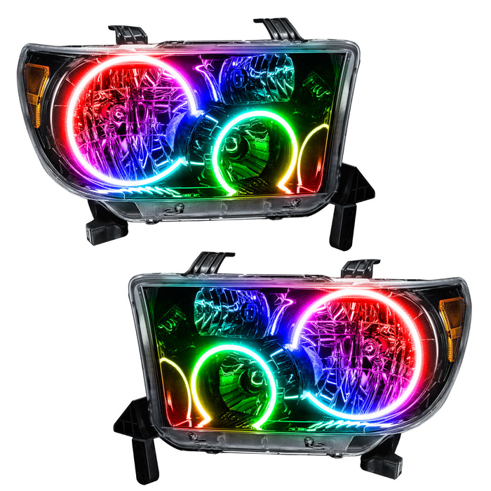 ORACLE 2007-2013 Toyota Tundra Pre-Assembled Headlights - (Black) - ColorSHIFT - with No Controller