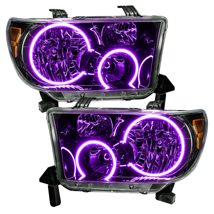 ORACLE 2007-2013 Toyota Tundra Pre-Assembled Headlights - (Black) - ColorSHIFT - with No Controller