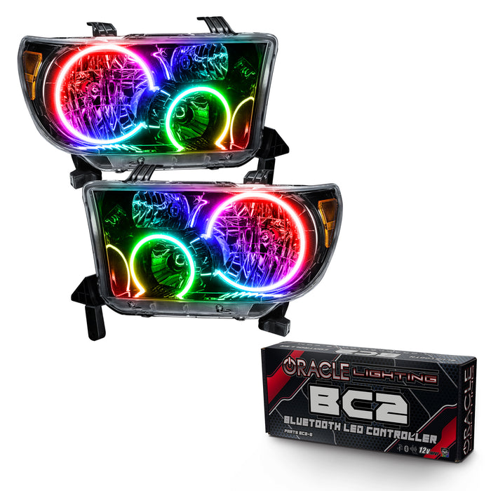 ORACLE 2007-2013 Toyota Tundra Pre-Assembled Headlights - (Black) - ColorSHIFT - with BC2 Controller