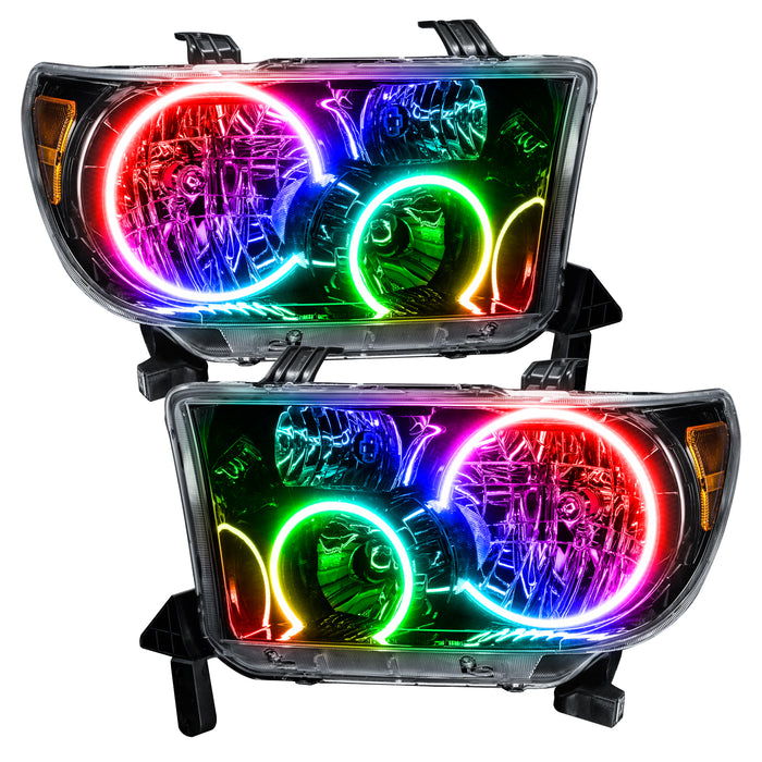 ORACLE 2007-2013 Toyota Tundra Pre-Assembled Headlights - (Black) - ColorSHIFT - with BC2 Controller
