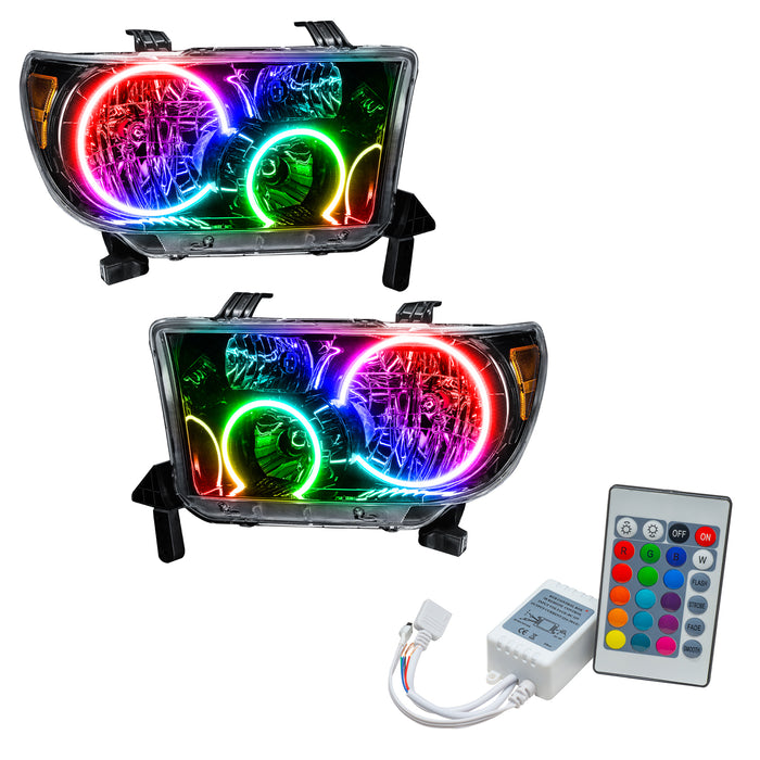 ORACLE 2007-2013 Toyota Tundra Pre-Assembled Headlights - (Black) - ColorSHIFT - with Simple Controller