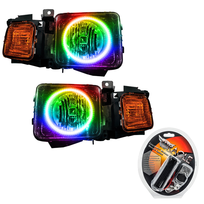 ORACLE 2006-2010 Hummer H3 Pre-Assembled Halo Headlights - ColorSHIFT - with RF Controller
