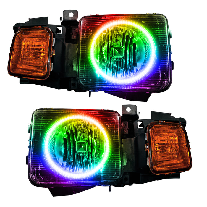 ORACLE 2006-2010 Hummer H3 Pre-Assembled LED Halo Headlights - ColorSHIFT Dynamic