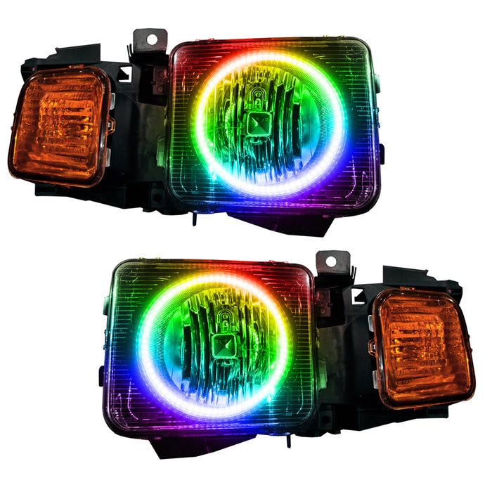 ORACLE 2006-2010 Hummer H3 Pre-Assembled Halo Headlights - ColorSHIFT - with No Controller