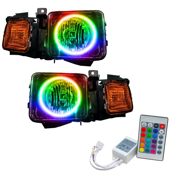 ORACLE 2006-2010 Hummer H3 Pre-Assembled Halo Headlights - ColorSHIFT - with Simple Controller