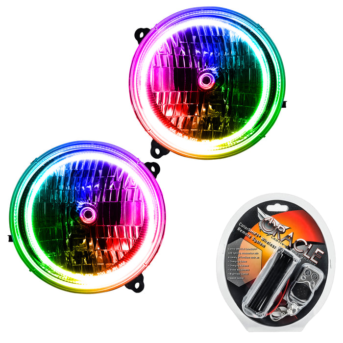 ORACLE 2002-2004 Jeep Liberty Pre-Assembled Halo Headlights - ColorSHIFT - with RF Controller