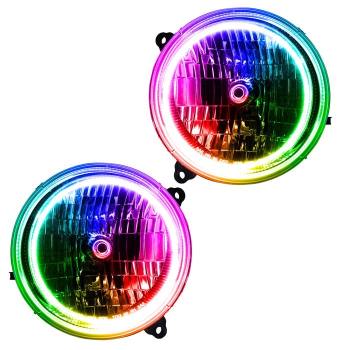 ORACLE 2002-2004 Jeep Liberty Pre-Assembled Halo Headlights - ColorSHIFT - with No Controller