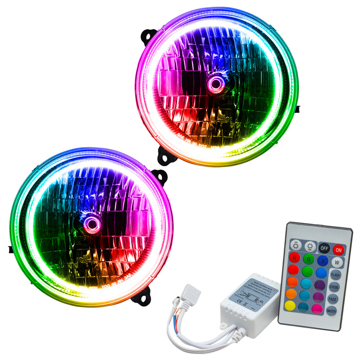 ORACLE 2002-2004 Jeep Liberty Pre-Assembled Halo Headlights - ColorSHIFT - with Simple Controller