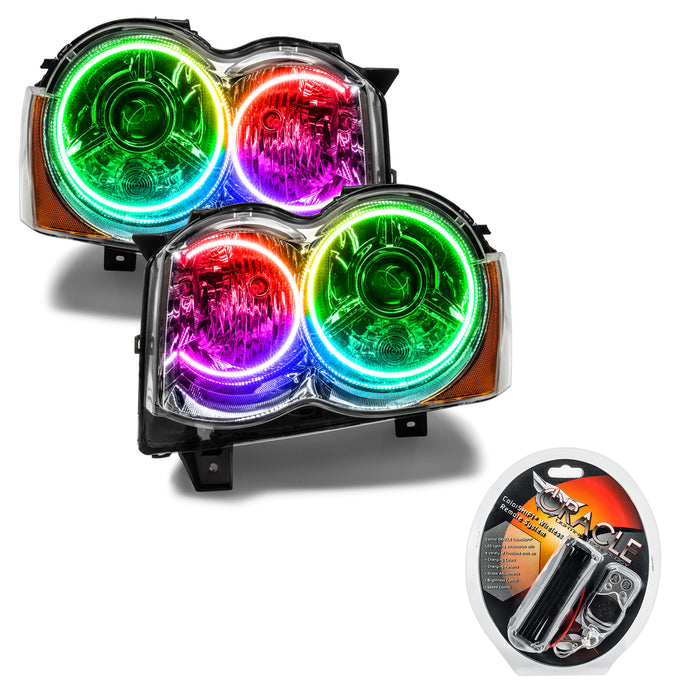ORACLE 2008-2010 Jeep Grand Cherokee Pre-Assembled Halo Headlights - (HID) - ColorSHIFT - with RF Controller