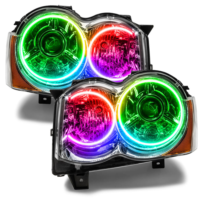 ORACLE 2008-2010 Jeep Grand Cherokee Pre-Assembled Halo Headlights - (HID) - ColorSHIFT - with No Controller