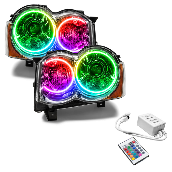 ORACLE 2008-2010 Jeep Grand Cherokee Pre-Assembled Halo Headlights - (HID) - ColorSHIFT - with Simple Controller