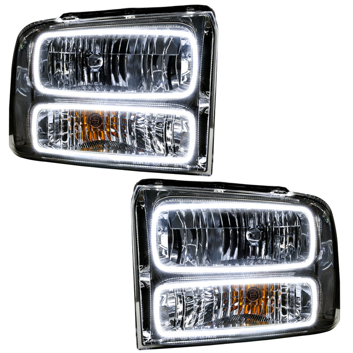 ORACLE 2005 Ford Excursion Pre-Assembled LED Halo Headlights - (Chrome Housing) - White