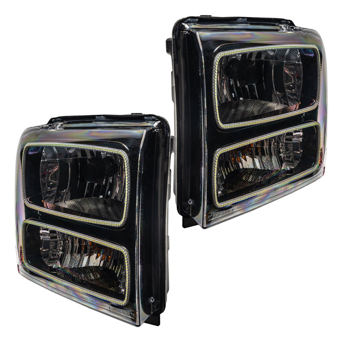 ORACLE 2005 Ford Excursion Pre-Assembled Halo Headlights - (Black) - ColorSHIFT - with RF Controller