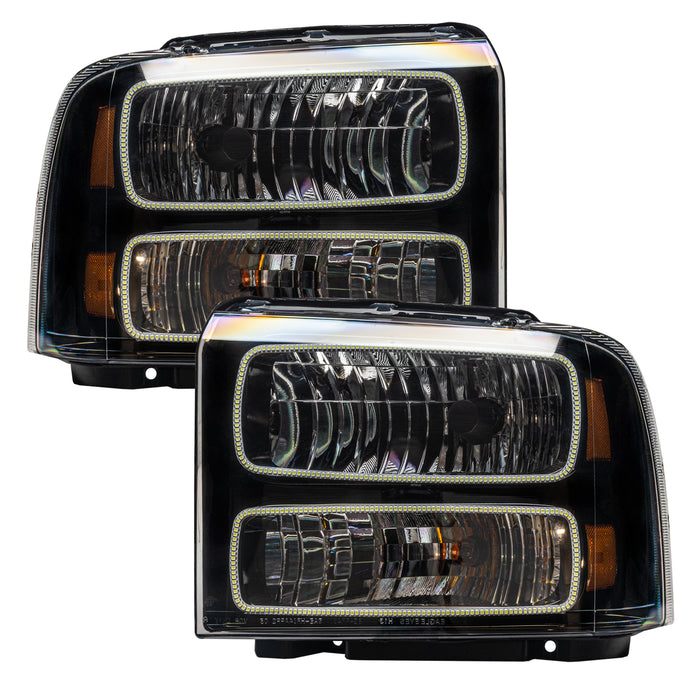 ORACLE 2005 Ford Excursion Pre-Assembled Halo Headlights - (Black) - ColorSHIFT - with No Controller
