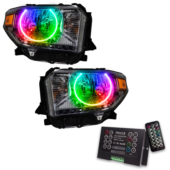 ORACLE 2014-2017 Toyota Tundra Pre-Assembled Halo Headlights - ColorSHIFT - with 2.0 Controller