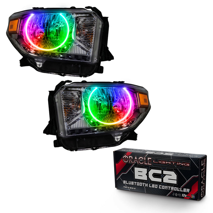ORACLE 2014-2017 Toyota Tundra Pre-Assembled Halo Headlights - ColorSHIFT - with BC2 Controller