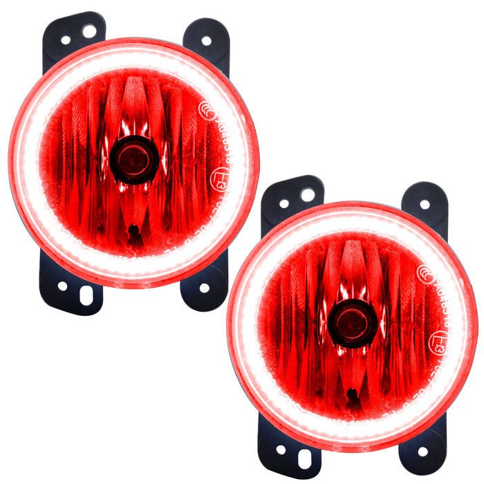 ORACLE 2010-2015 Jeep Wrangler JK Pre-Assembled LED Halo Fog Lights - Red