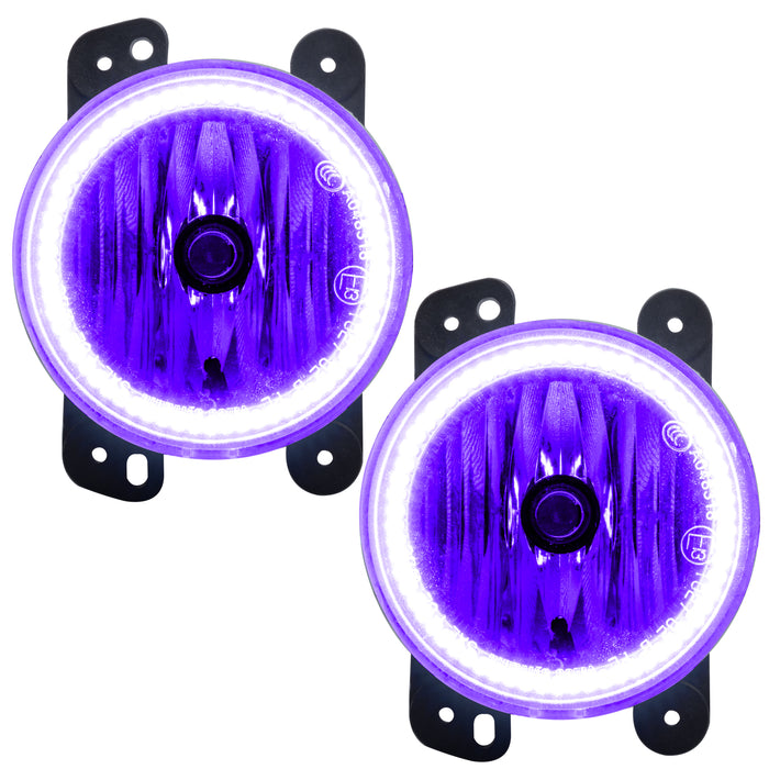 ORACLE 2010-2015 Jeep Wrangler JK Pre-Assembled LED Halo Fog Lights - UV/Purple