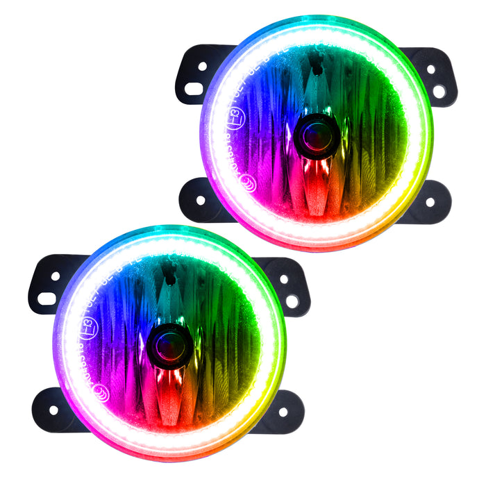 ORACLE 2010-2015 Jeep Wrangler JK Pre-Assembled Halo Fog Lights - ColorSHIFT - Dyn
